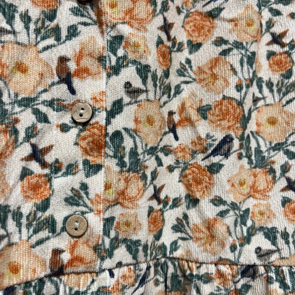 FLORAL 3/4 SLEEVE CORDUROY MIDI DRESS - Picture 3 of 4